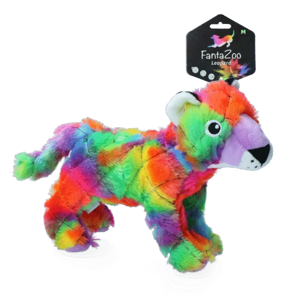 Doudou léopard pour chien avec couineur, M, 23 x 13 cm – FantaZoo Leopard