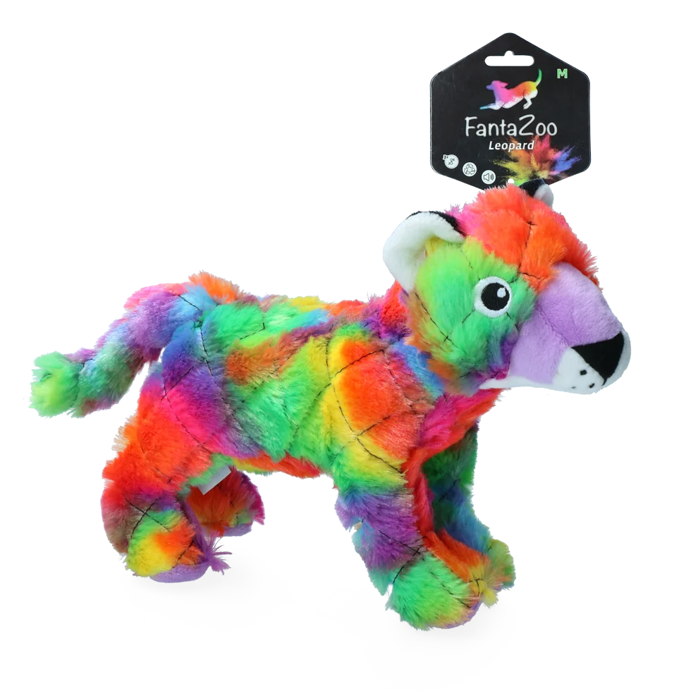 Doudou léopard pour chien avec couineur, M, 23 x 13 cm – FantaZoo Leopard – Image 1