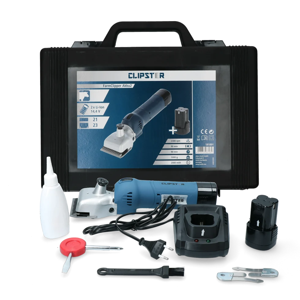 Tondeuse pour bovins avec 2 batteries – Clipster FarmClipper Akku2 Rund – Image 1