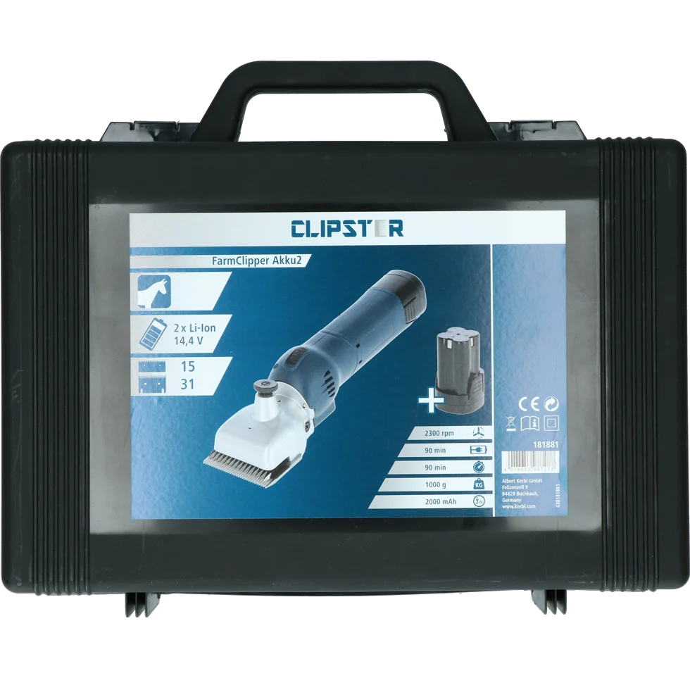 FARM46007.png Tondeuse pour chevaux avec 2 batteries – Clipster FarmClipper Akku2 Pferd – Image 1