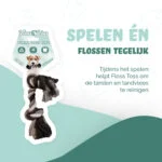 Corde en coton pour chien avec 2 nœuds, 30 cm – Floss Toss Natural Dental Ropes Dental Rope 2 Knot – Image 3