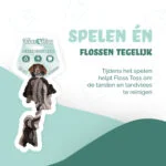 Corde en coton pour chien avec 2 nœuds, 45 cm – Floss Toss Natural Dental Ropes Dental Rope 2 Knot – Image 3