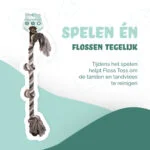 Corde en coton pour chien avec 4 nœuds, 85 cm – Floss Toss Natural Dental Ropes Dental Rope Exteme 8-Tugger – Image 2