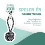 Corde pour chien en coton avec balle, 60 cm – Floss Toss Natural Dental Ropes Dental Rope Exteme Tug and Ball – Image 2