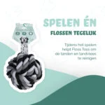 Corde à mâcher avec balle en coton, 24 cm – Floss Toss Natural Dental Ropes Dental Rope Exteme Ball – Image 2