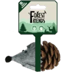 Souris jouet pour chat en pomme de pin et feutre avec Madnip, grise, 8 cm – Forest Friends Mouse