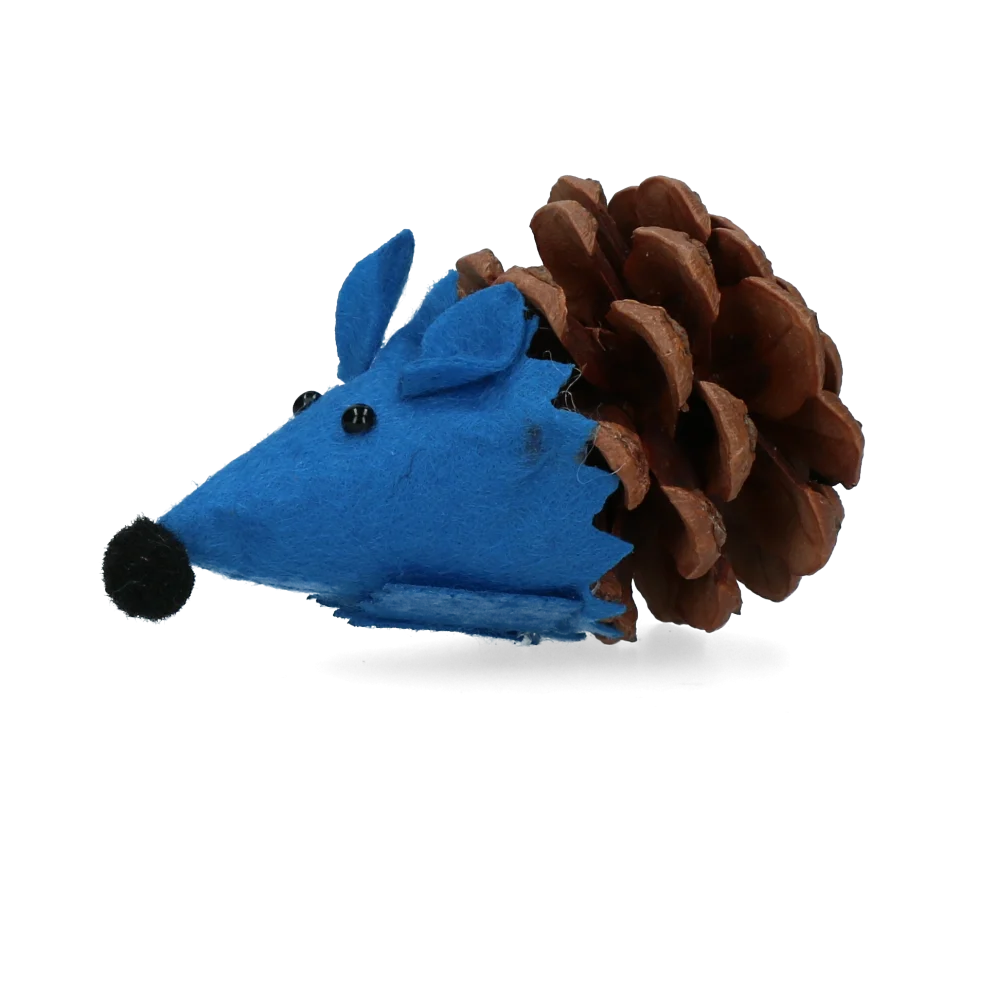 Souris jouet pour chats en pomme de pin et feutre avec Madnip, bleu, 8 cm – Forest Friends Mouse – Image 2