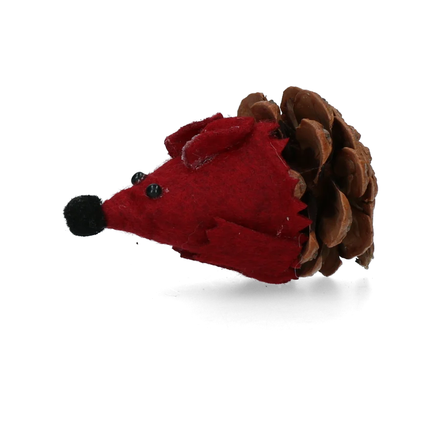 Souris pour chat en pomme de pin et feutre avec Madnip, rouge, 8 cm – Forest Friends Mouse – Image 2