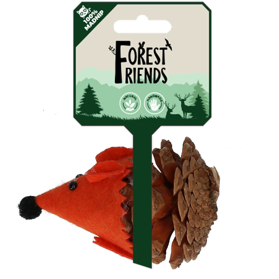 Souris pour chat en pomme de pin et feutre avec Madnip, orange, 8 cm – Forest Friends Mouse – Image 1