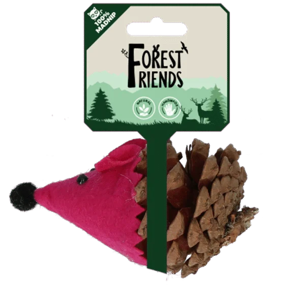 Souris pour chat en pomme de pin et feutre avec Madnip, rose, 8 cm – Forest Friends Mouse