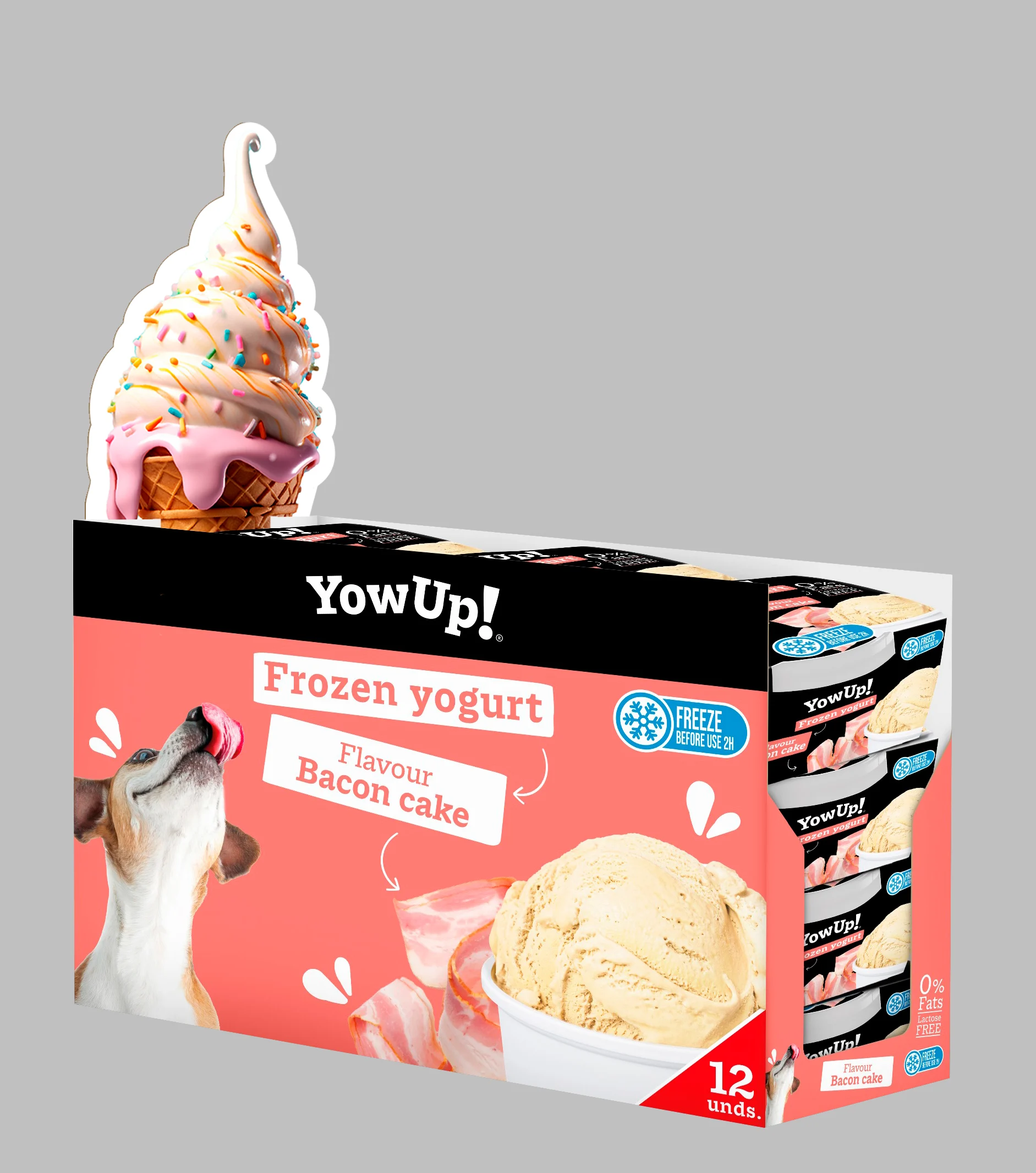 Friandise au yaourt à congeler pour chiens et chats, Bacon Cake, 110 g – YowUp! Frozen Yoghurt Bacon Cake – Image 2