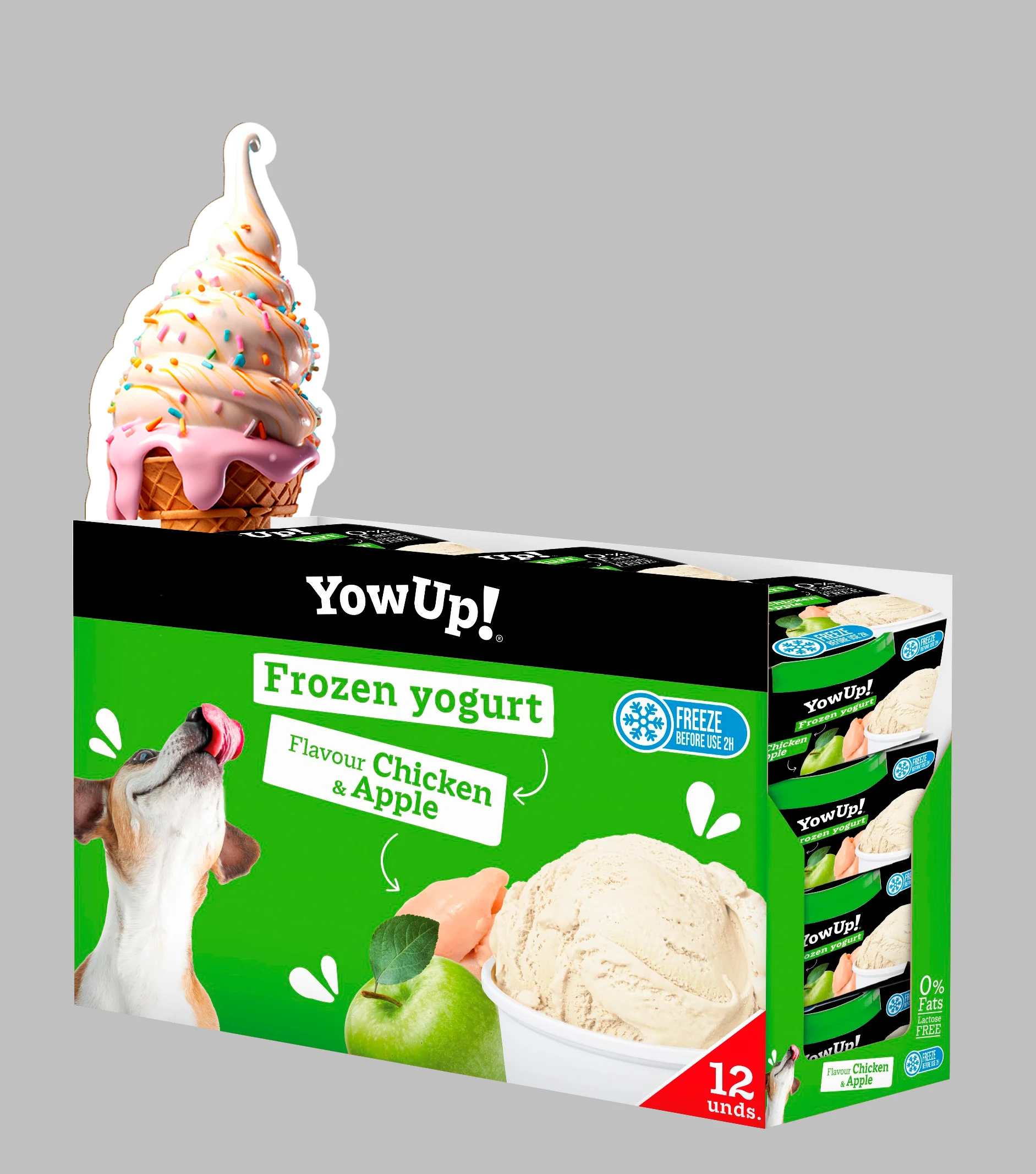 Snack au yaourt pour chiens et chats à congeler, poulet et pomme, 110 g – YowUp! Frozen Yoghurt Chicken & Apple – Image 2