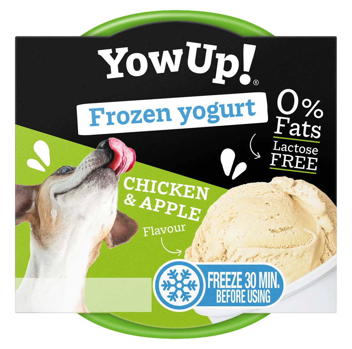 Snack au yaourt pour chiens et chats à congeler, poulet et pomme, 110 g – YowUp! Frozen Yoghurt Chicken & Apple – Image 1