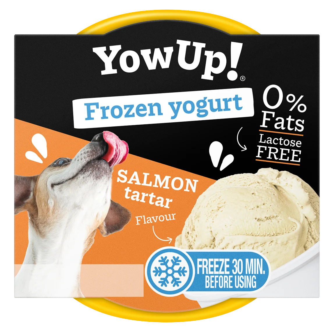Yaourt glacé pour chiens et chats au tartare de saumon, 110 g – YowUp! Frozen Yoghurt Salmon Tartar – Image 1