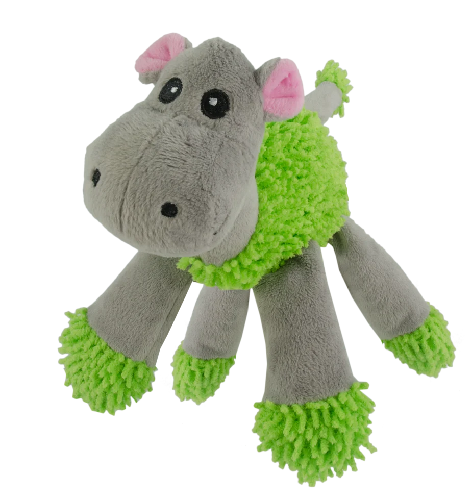 FUZZ004.png Peluche pour chien hippopotame avec 5 pouics, 22 x 22 cm – Fuzzle – Image 1
