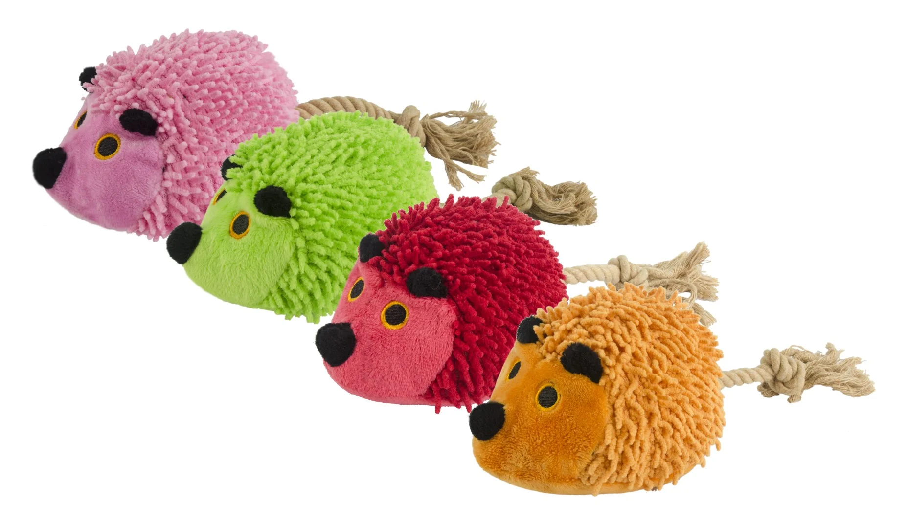 Peluche pour chien hérisson avec queue en corde et couineur, rouge, 15 x 20 cm – Fuzzle Hedgie With Tail – Image 3