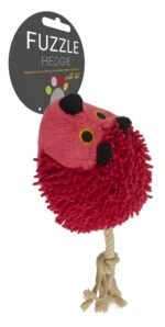 Peluche pour chien hérisson avec queue en corde et couineur, rouge, 15 x 20 cm – Fuzzle Hedgie With Tail – Image 2