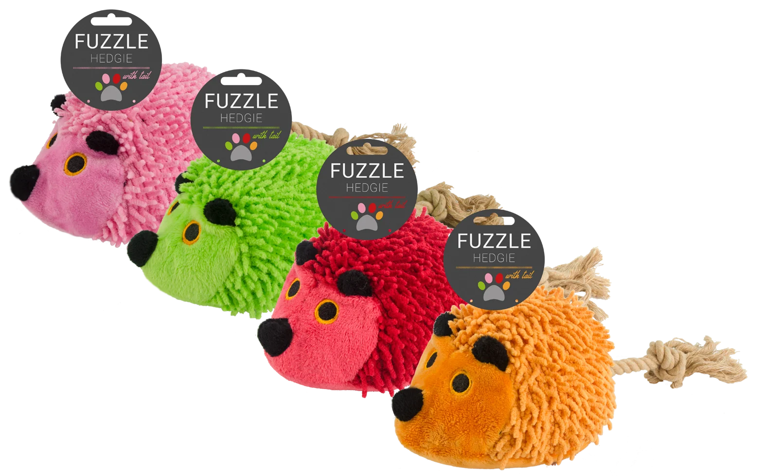 Peluche pour chien hérisson avec queue en corde et couineur, rouge, 15 x 20 cm – Fuzzle Hedgie With Tail – Image 4