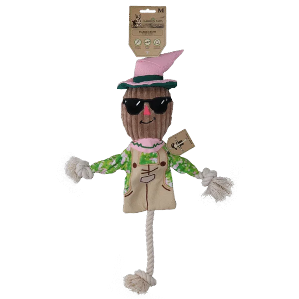 Jouet à tirer Épouvantail avec corps qui crépite et corde – Garden Paws Scarecrow Scary Harry M