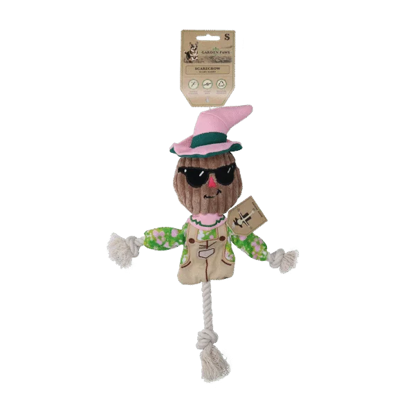Jouet à tirer épouvantail avec corps qui crépite et corde – Garden Paws Scarecrow Scary Harry S