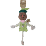Jouet de traction épouvantail avec corps crépitant et corde – Garden Paws Scarecrow Indy Fields M