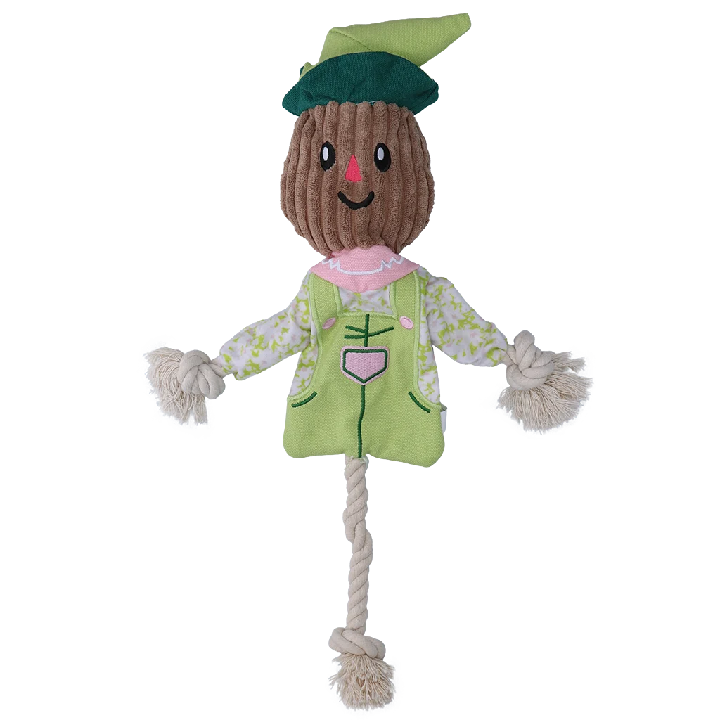Jouet de traction épouvantail avec corps crépitant et corde – Garden Paws Scarecrow Indy Fields M – Image 2