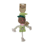 Jouet de traction épouvantail avec corps qui crépite et corde – Garden Paws Scarecrow Indy Fields S