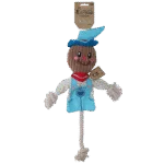 Jouet de traction épouvantail avec corps qui crépite et corde – Garden Paws Scarecrow Calvin Crow M