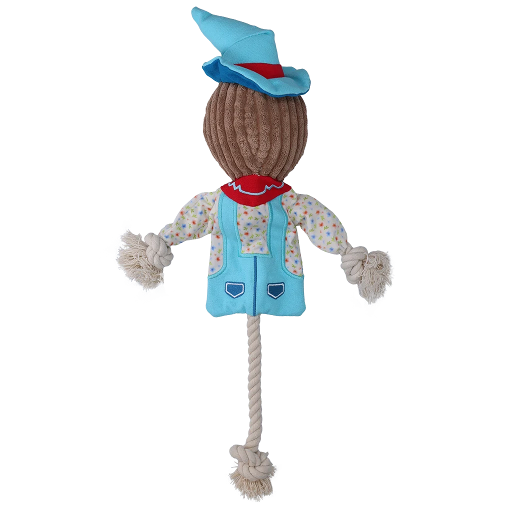 Jouet de traction épouvantail avec corps qui crépite et corde – Garden Paws Scarecrow Calvin Crow M – Image 3