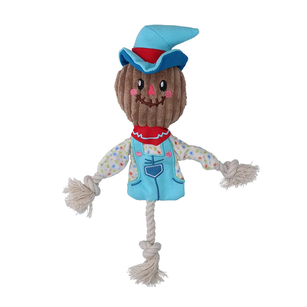 Jouet à tirer épouvantail avec corps crépitant et corde – Garden Paws Scarecrow Calvin Crow S – Image 2
