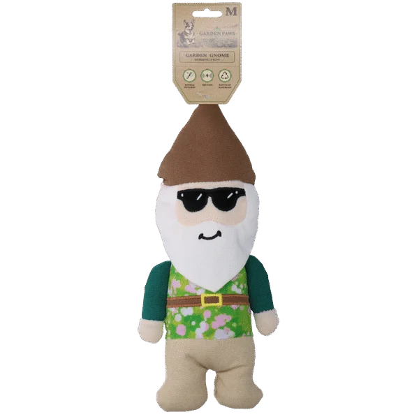 Peluche pour chien nain de jardin avec couineur M – Garden Paws Garden Gnome Smirking Steve M