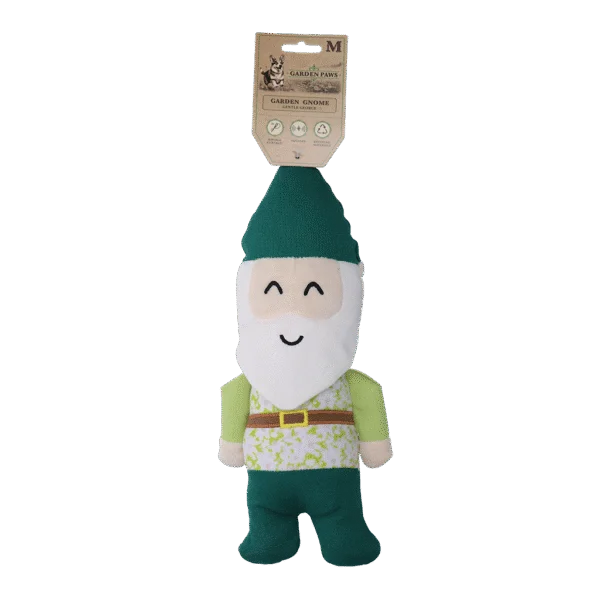 Peluche pour chien nain de jardin avec couineur M – Garden Paws Garden Gnome Gentle George M