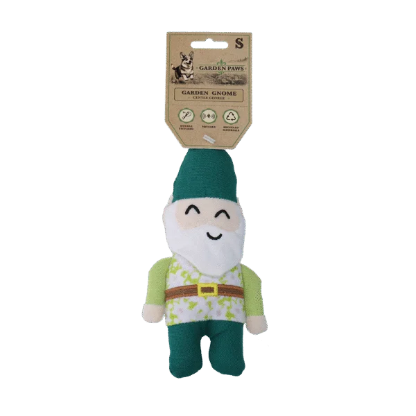 Peluche pour chien nain de jardin avec couineur S – Garden Paws Garden Gnome Gentle George S