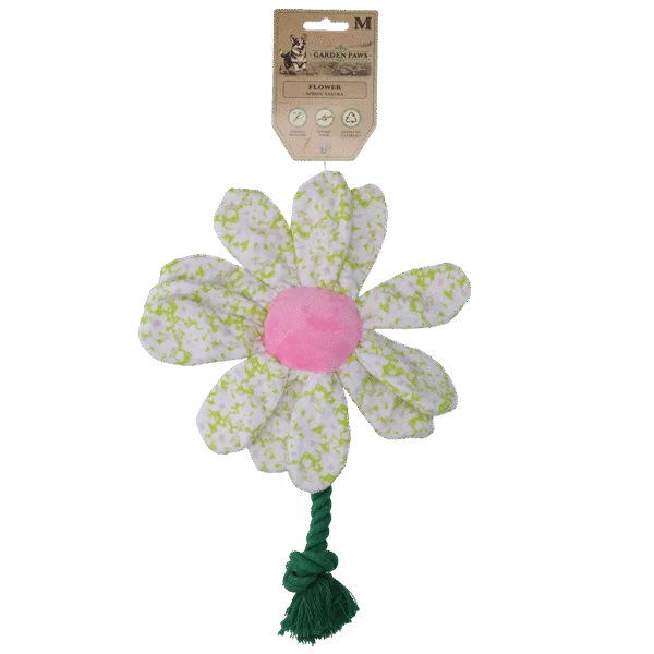 Peluche pour chien Fleur avec corde, M – Garden Paws Flower Spring Sakura