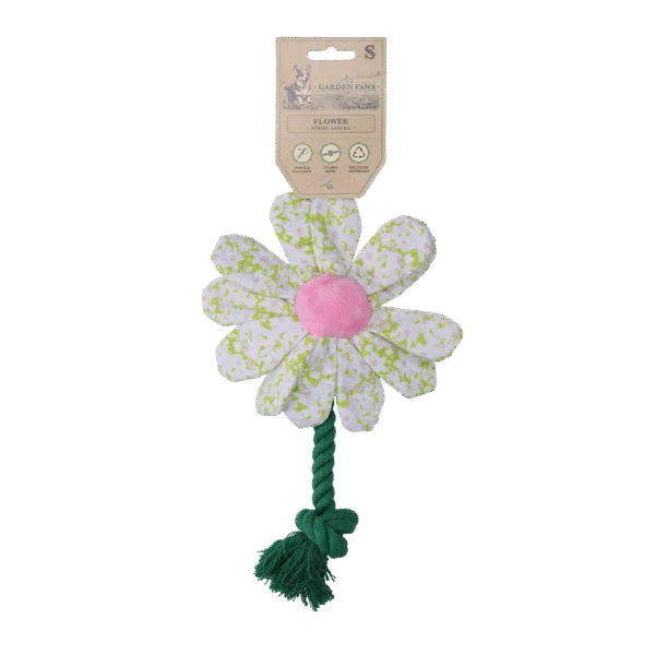 Peluche fleur pour chien avec corde, S – Garden Paws Flower Spring Sakura