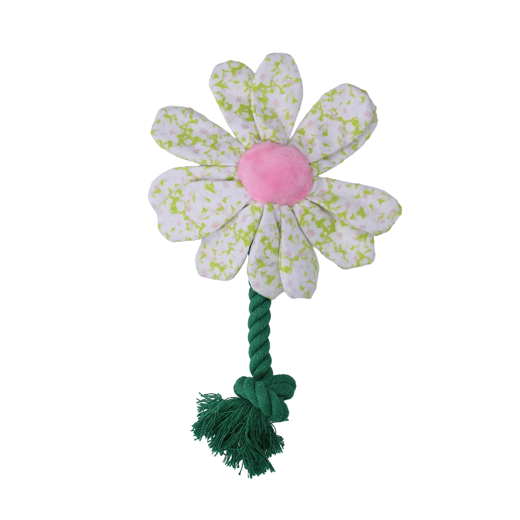 Peluche fleur pour chien avec corde, S – Garden Paws Flower Spring Sakura – Image 2