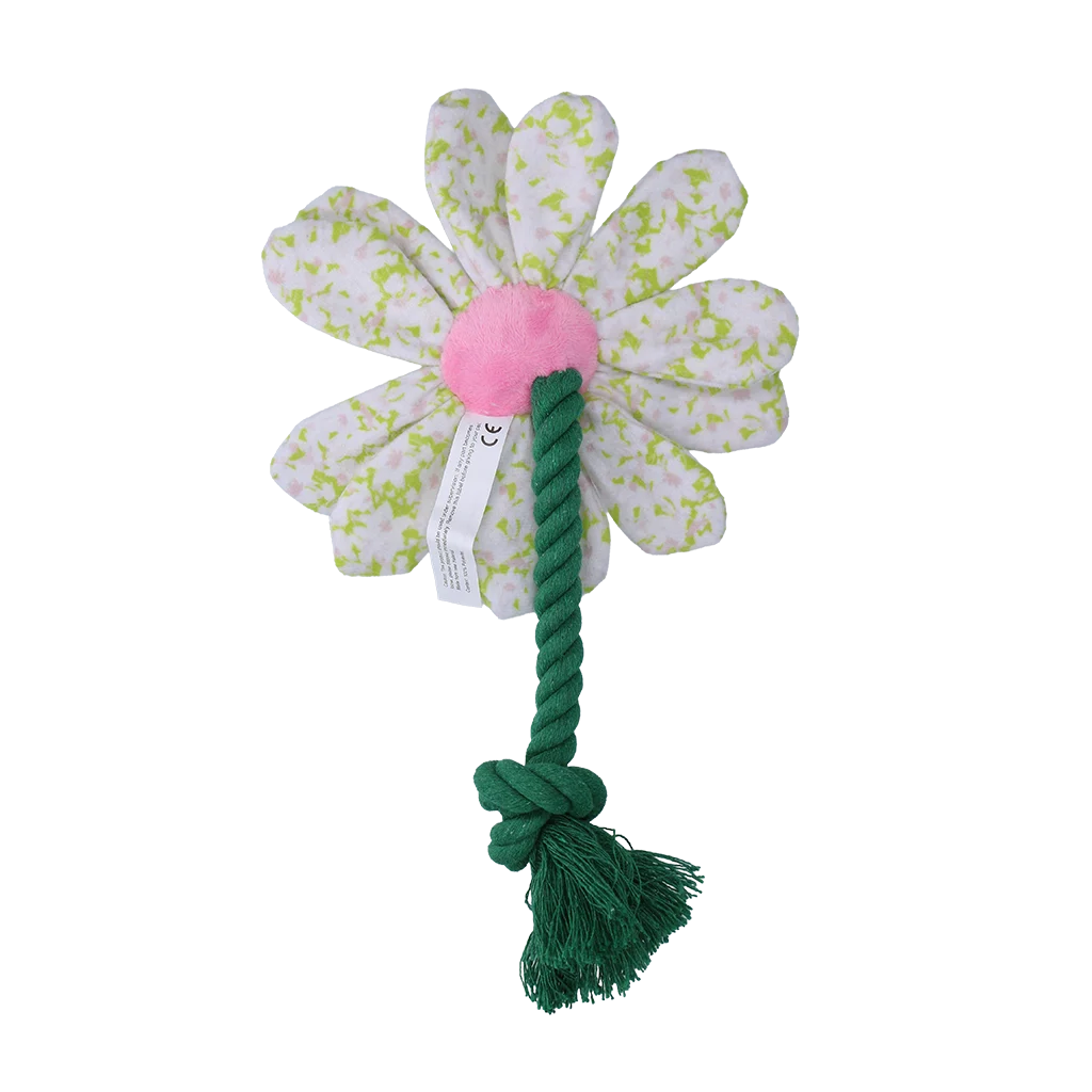 Peluche fleur pour chien avec corde, S – Garden Paws Flower Spring Sakura – Image 3