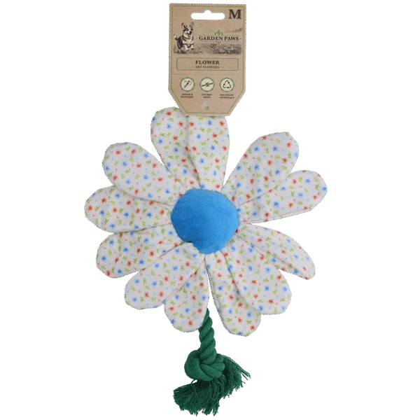 Peluche pour chien fleur avec corde, M – Garden Paws Flower Sky Flowers