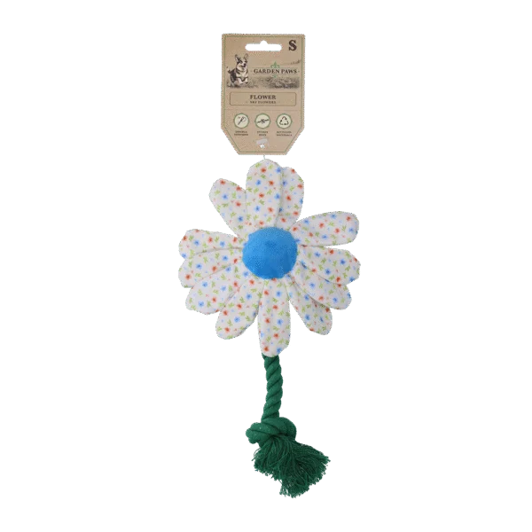 Peluche pour chien fleur avec corde, S – Garden Paws Flower Sky Flowers