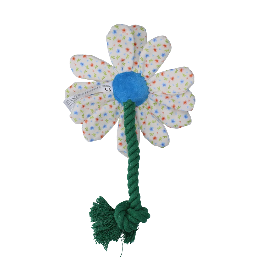 Peluche pour chien fleur avec corde, S – Garden Paws Flower Sky Flowers – Image 2