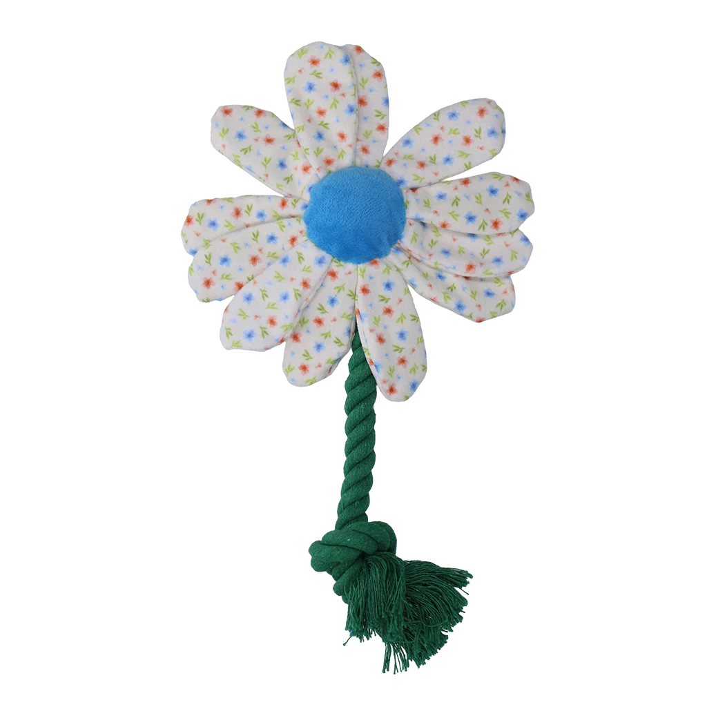 Peluche pour chien fleur avec corde, S – Garden Paws Flower Sky Flowers – Image 4