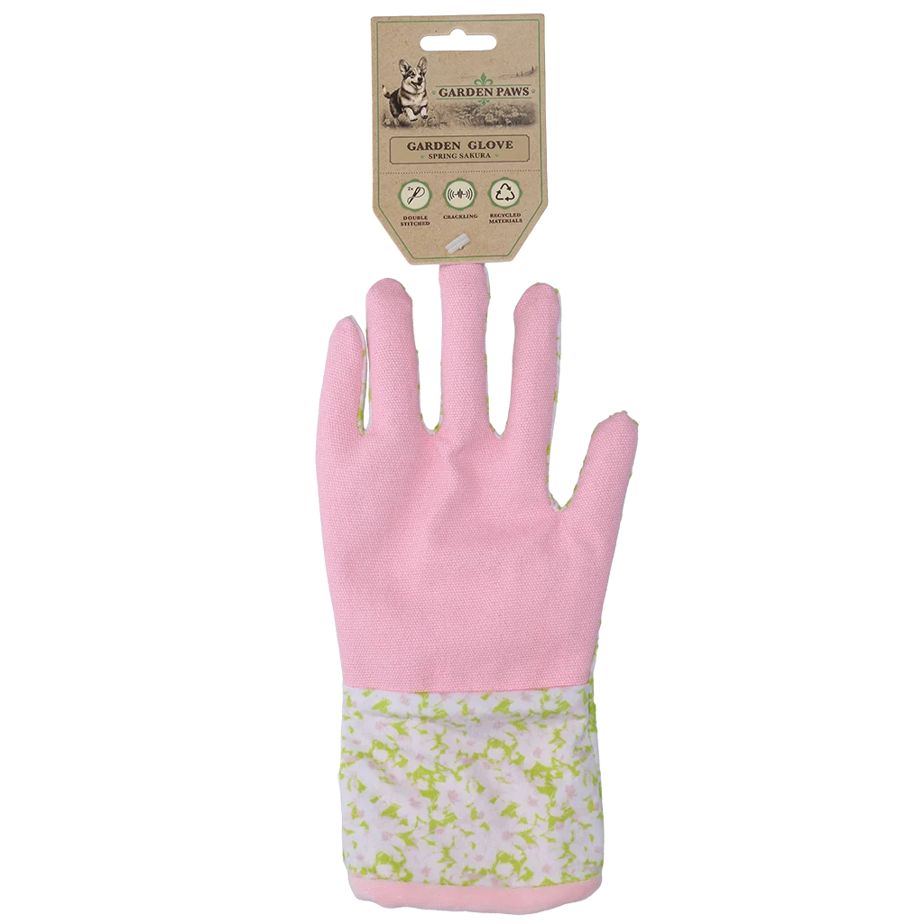 Jouet de fouille avec matière qui crépite et poche à friandises – Garden Paws Garden Glove Spring Sakura – Image 1