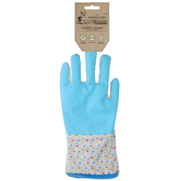 Jouet de fouille avec matière bruissante et compartiment à friandises – Garden Paws Garden Glove Sky Flowers