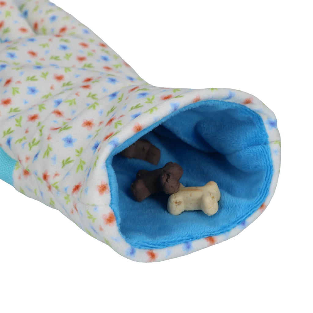 Jouet de fouille avec matière bruissante et compartiment à friandises – Garden Paws Garden Glove Sky Flowers – Image 2