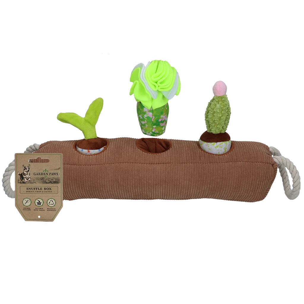 GARD0050.png Boîte de fouille pour chien avec plantes amovibles – Garden Paws Snuffle Box Sprout, Crop & Cactus – Image 1