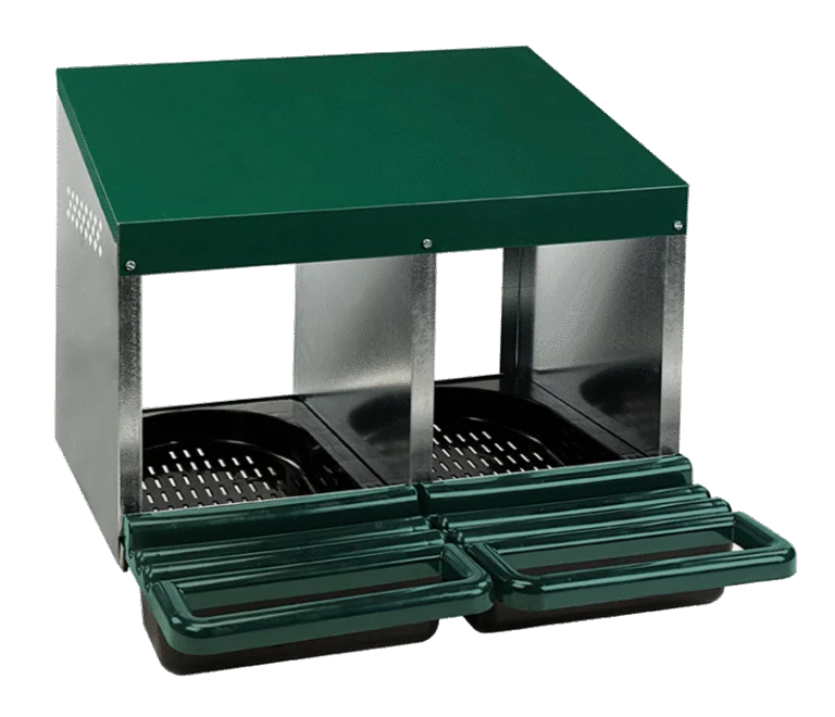 Pondoir avec bac de récupération pour poules à 2 compartiments, 53 x 52 x 48 cm – Gaun