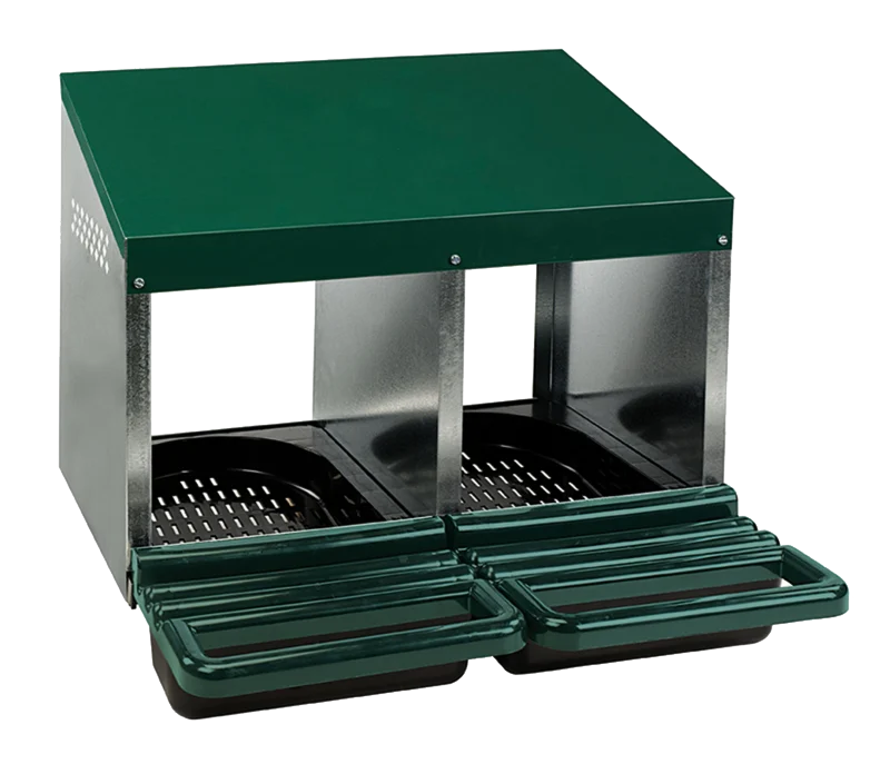 Pondoir avec bac de récupération pour poules à 2 compartiments, 53 x 52 x 48 cm – Gaun – Image 1