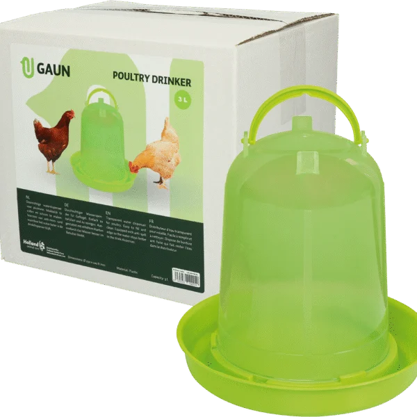 Abreuvoir pour poules en plastique transparent vert citron 3 l – Gaun