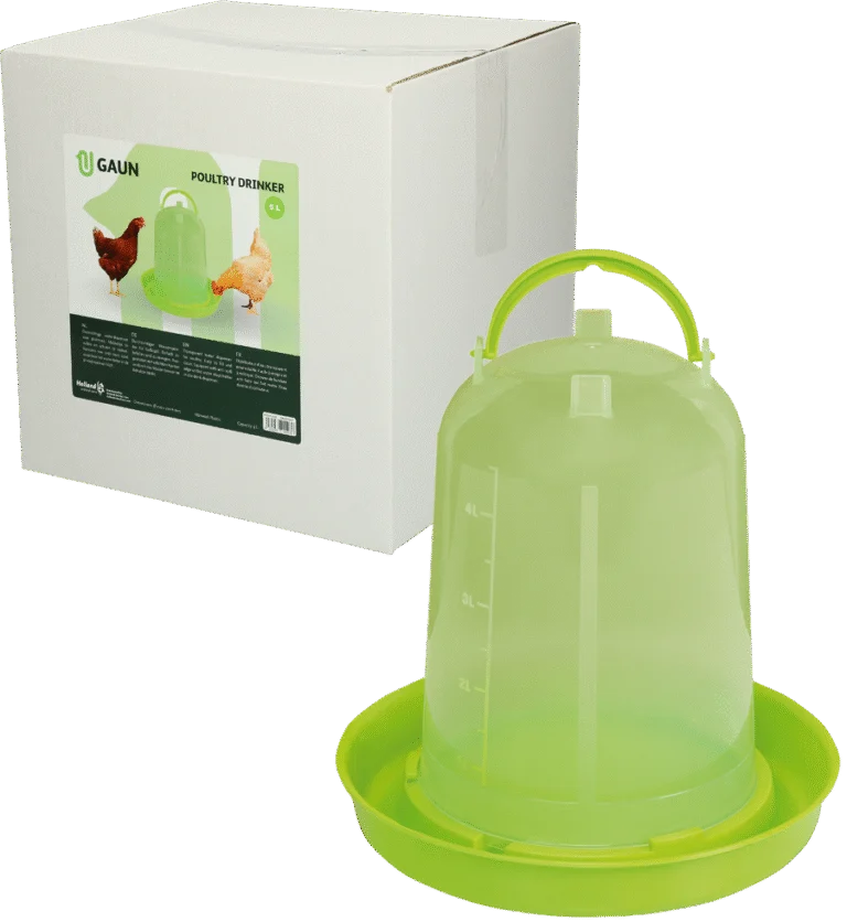 Abreuvoir pour poules en plastique transparent vert citron 5 l – Gaun