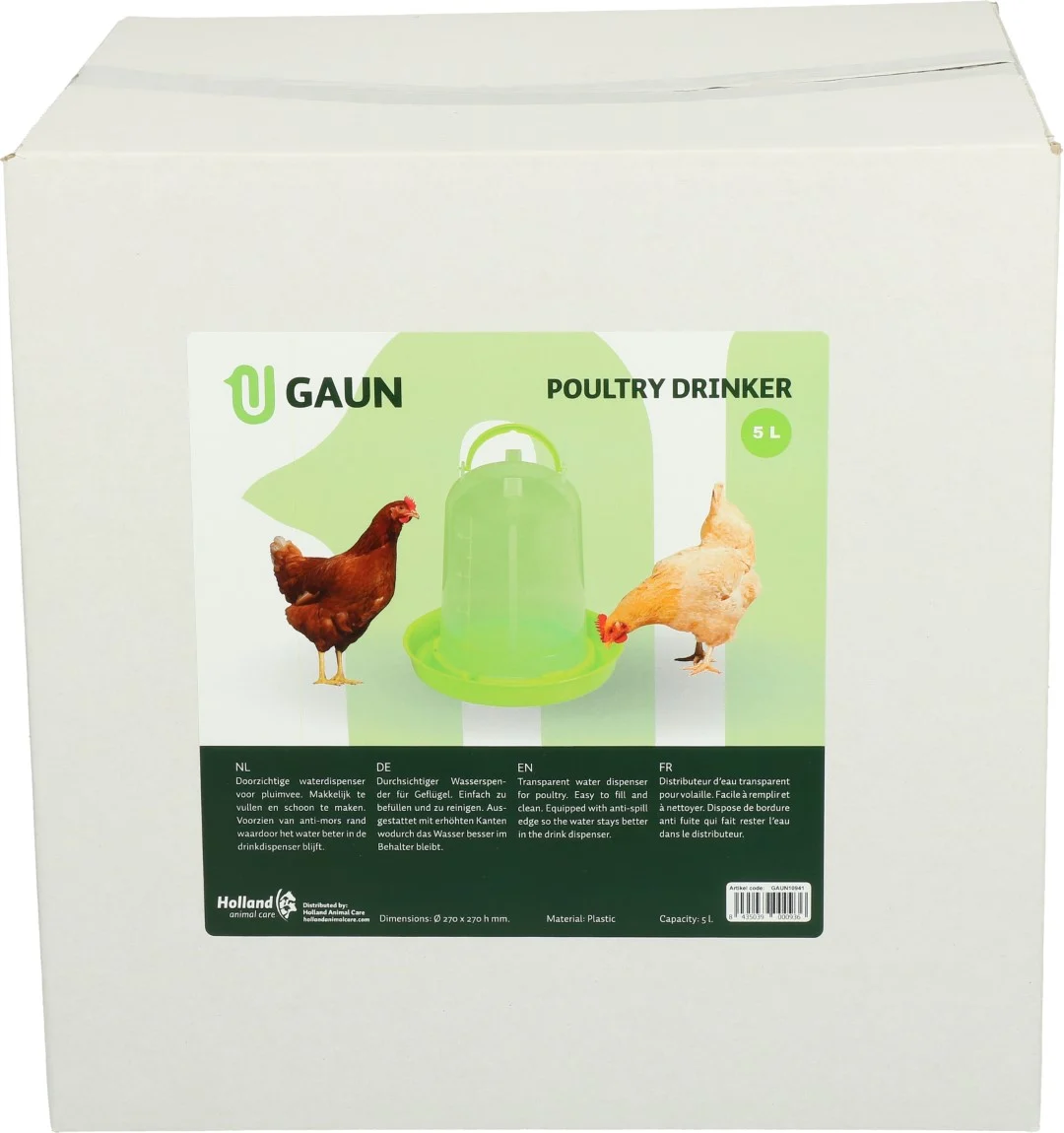 Abreuvoir pour poules en plastique transparent vert citron 5 l – Gaun – Image 4
